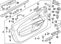 Door Interior Trim Panel Blk onyx Level 1 - Right, Front, Inner
