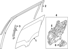 Regulator Window - Right, Rear