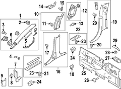 Door Pillar Post Trim Set - Right