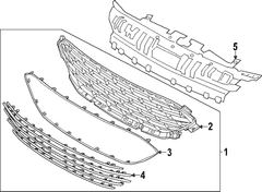 Grille Molding Radiator Bars - Front, Upper