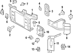 Bumper Face Bar Bracket - Left, Front
