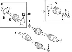 Cv Axle Joint Half Shaft - Front