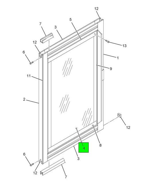 434944007 IC Bus | GLASS CLEAR LAMINATED DRIVERS STORM
