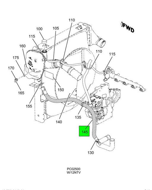 3619747C3 | Genuine Navistar International® HOSE TANK WATER SURGE