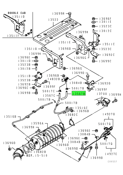 ME558157 | Genuine Mitsubishi FUSO® Exhaust Muffler Control Hose