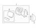 Door Mirror Rear View Head - Right, Driver, Outer